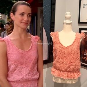 Charlotte York’s Moschino Pink Ruffle Top